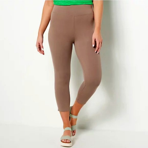 LOGO by Lori Goldstein Pants - LOGO by Lori Goldstein Petite Cropped Leggings  11847